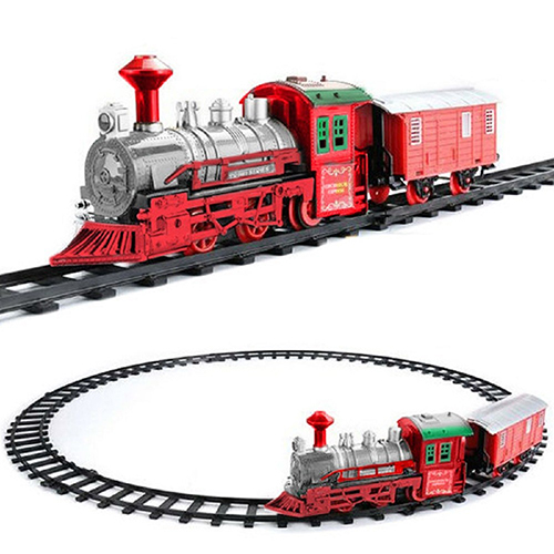 Trenino Natalizio Sotto Albero Treno Elettrico Con Luci Vagone Rosso E Bianco 6234